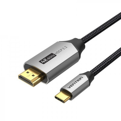 Кабель Vention HDMI - USB Type-C (M/M), V 2.0, 1.5 м, чорний/сірий (CRBBG)