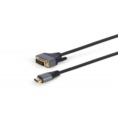 Кабель Cablexpert HDMI - DVI (M/M), двоспрямований, 18 + 1 pin, 1.8 м, Black (CC-HDMI-DVI-4K-6)