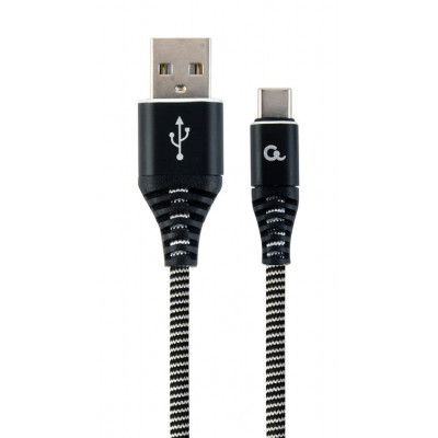 Кабель Cablexpert USB - USB Type-C, преміум, 1 м, чорний (CC-USB2B-AMCM-1M-BW)
