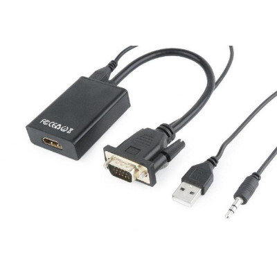 Адаптер Cablexpert HDMI - VGA (F/M), 0.15 м, Black (A-VGA-HDMI-01)