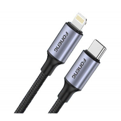 Кабель Foneng X95 Metal Head Braided Cable USB-C - Lightning PD20W, 1.2 м, Black (X95-CA-TCIP)