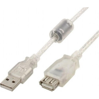 Кабель Cablexpert USB - USB V 2.0 (M/F), 1.8 м, феритовий фільтр, білий (CCF-USB2-AMAF-TR-6)