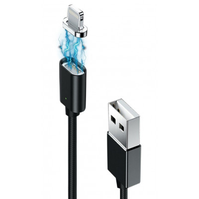 Кабель Grand-X USB - Lightning (M/M), магнітний, 1 м, Black (MG-01L)
