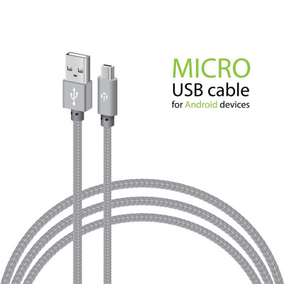 Кабель Intaleo CBGNYM2 USB - micro USB (M/M), 2 м, Grey (1283126477683)