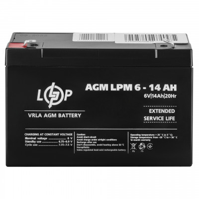Акумуляторна батарея LogicPower LPM 6V 14AH (LPM 6 - 14 AH) AGM