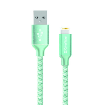 Кабель ColorWay USB - Lightning (M/M), 1 м, Mint (CW-CBUL004-MT)