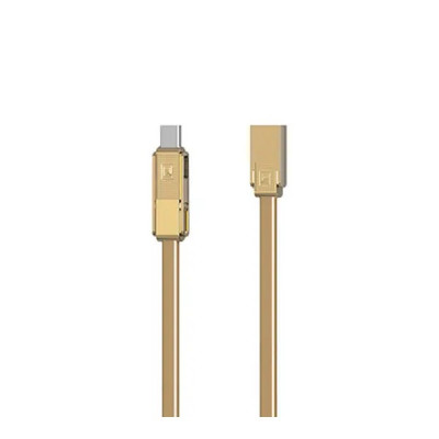 Кабель Remax RC-070th Gplex Lightning - micro USB + USB Type-C (F/M), 1 м, Gold (6954851267201)