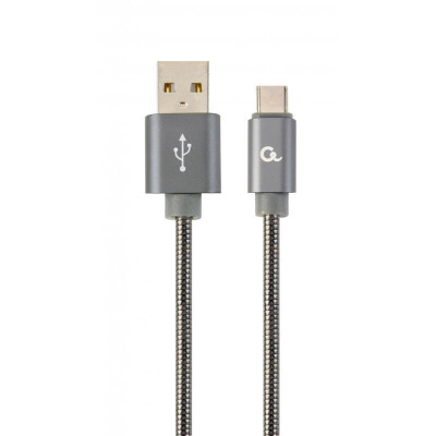 Кабель Cablexpert USB - USB Type-C V 2.0 (M/M), преміум, 2 м, сірий (CC-USB2S-AMCM-2M-BG)