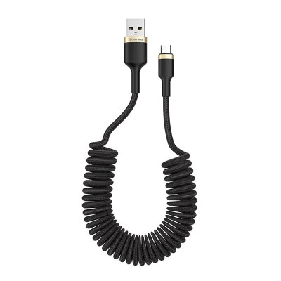 Кабель ColorWay USB - micro USB (M/M), spiral, 2.4 А, 1 м, Black (CW-CBUM051-BK)