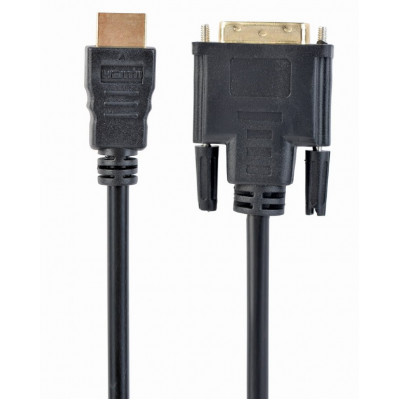 Кабель Cablexpert HDMI - DVI V 1.3 (M/M), двонаправлений, single-link, 18 + 1 pin, 3 м, Black (CC-HDMI-DVI-10)