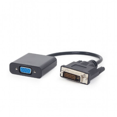 Адаптер Cablexpert DVI - VGA (M/F), 0.2 м, Black (A-DVID-VGAF-01) пакет