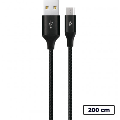 Кабель Ttec USB - мicro USB (M/M),  AlumiCable XL, 2 м, Black (2DK21S)