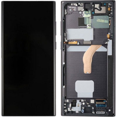 Дисплей Samsung SM-S908 Galaxy S22 Ultra (2022) у зборі з сенсором та рамкою Phantom Black service orig (L23520)