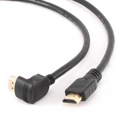 Кабель Cablexpert HDMI - HDMI V 1.4 (M/M), вилка/кутова вилка, 4.5 м, чорний (CC-HDMI490-15) пакет