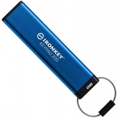 Флеш-накопичувач USB3.2 16GB Kingston IronKey Keypad 200 Type-A Blue (IKKP200/16GB)