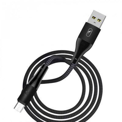 Кабель SkyDolphin S49V LED Aluminium Alloy USB - micro USB (M/M), 1 м, Black (USB-000571)