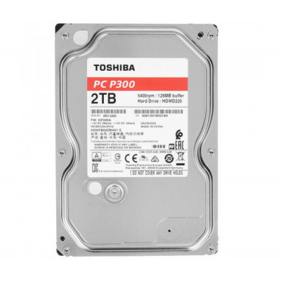 Накопичувач HDD SATA 2.0TB Toshiba P300 5400rpm 128MB (HDWD220UZSVA)