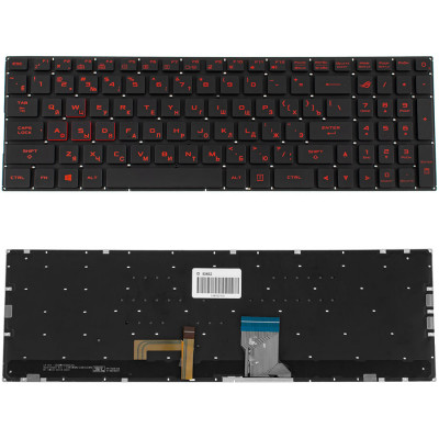 Клавіатура для ноутбука ASUS (GL702VI) rus, black, без фрейма, підсвічування клавіш(RGB)