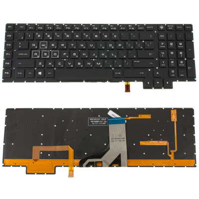 Клавіатура для ноутбука HP (Omen: 17-an series ) rus, black, без фрейма, підсвічування клавіш(RGB) (оригінал)