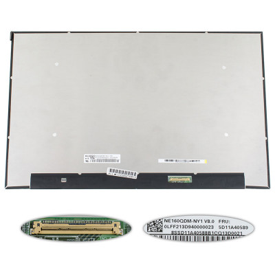 Матрица 16.0 NE160QDM-NY1 (2560*1600, 40pin(eDP, IPS, 165Hz), LED, SLIM(без доп. панели), матовая, разъем справа снизу) для ноутбука