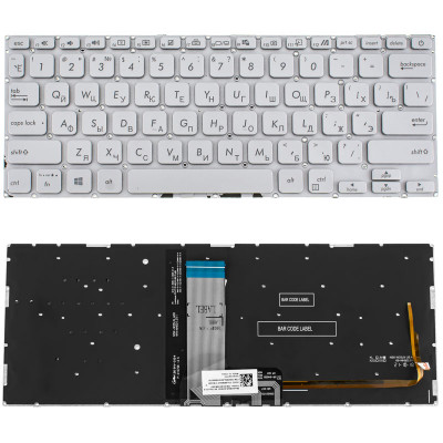 Короткий H1 заголовок: "Клавиатура для ноутбука ASUS (X409 series) rus, silver, без фрейма, с подсветкой клавиш"