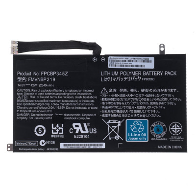 Оригінальна батарея для ноутбука Fujitsu FPCBP345Z (LifeBook Ultrabook UH552, UH572) 14.8V 2840mAh 42Wh Black