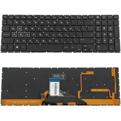 Клавіатура для ноутбука HP (Omen: 15-DC) rus, black, без фрейму, підсвічування клавіш (RGB)