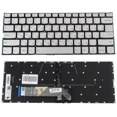 Клавіатура для ноутбука LENOVO (IdeaPad: S740-14IIL) rus, silver, без фрейма, підсвічування клавіш