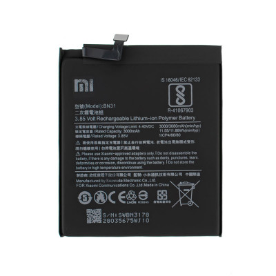 Акумулятор (батарея) для смартфона (телефону) Xiaomi Redmi Note 5A, Mi 5X, Mi A1, Redmi S2, BN31, 3.85V 3080mAh (China Original)