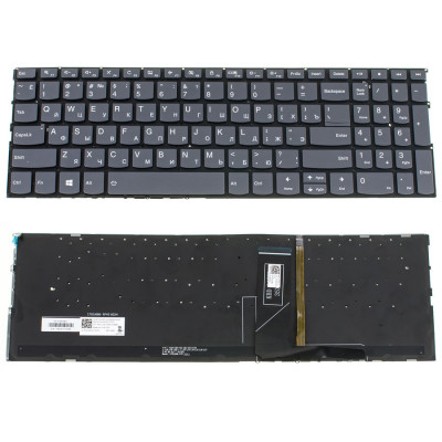 Клавіатура для ноутбука LENOVO (Yoga C740-15IMLL) rus, silver, без фрейма, підсвічування клавіш