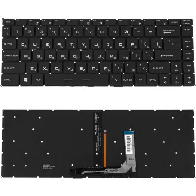 Клавіатура для ноутбука MSI (GS65) rus, black, без фрейма, підсвічування клавіш(оригінал)