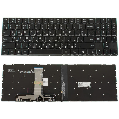 Клавіатура для ноутбука LENOVO (Legion: Y530-15) rus, black, без фрейма, підсвічування клавіш(оригінал) (white bezzel)