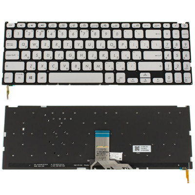 Клавіатура для ноутбука ASUS (X509 series) rus, silver, без кадру, підсвічування клавіш