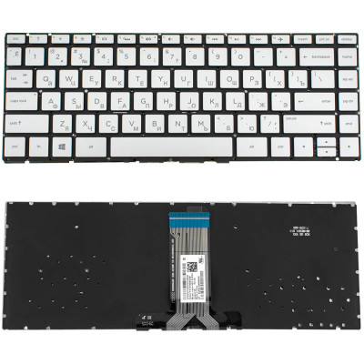 Клавіатура для ноутбука HP (240 G6, 245 G6) rus, silver, без фрейма, підсвічування клавіш
