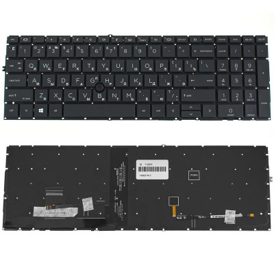 Клавиатура для ноутбука HP ProBook 850 G8, 855 G8: русская раскладка, черного цвета, без фрейма, с подсветкой клавиш и джойстиком - в allbattery.ua