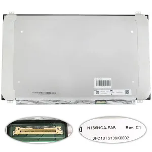 Матриця 15.6 N156HCA-EAB (1920*1080, 30pin(eDP, IPS), LED, SLIM(вертикальні вушки), матова, роз'єм праворуч знизу, ширина 350мм (narrow border)) для ноутбука