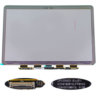 Матриця 13.3 LP133WQ1-SJE1 (2560*1600, 30pin(eDP), LED, SLIM(без вушок та планок), глянцева, роз'єм праворуч знизу, for Apple A1502 (2012-2014)) для ноутбука
