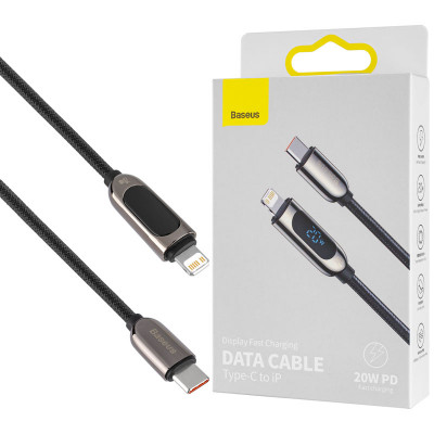 Кабель Baseus Display Fast Charging Data Cable Type-C to IP 20W 1m Black