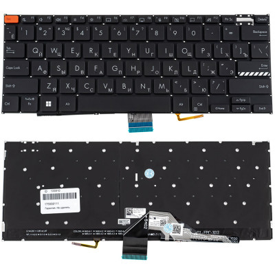 Клавіатура для ноутбука ASUS (K3402 series) rus, black, без фрейму, підсвічування клавіш (Red Esc)