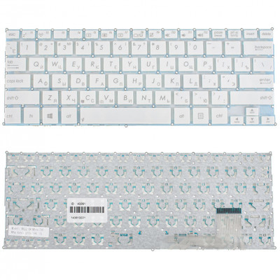 Клавіатура для ноутбука ASUS (S200, X201, X202 series ) rus, white, без фрейма