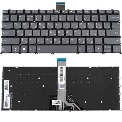 Клавіатура для ноутбука LENOVO (IdeaPad Pro: 5-14 series), рос, onyx black, без фрейма, підсвітка клавіш
