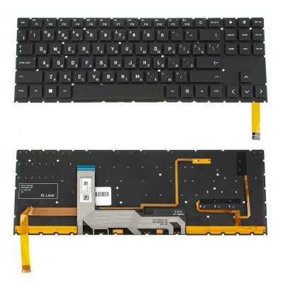 Клавіатура для ноутбука HP (Omen: 15-EK series ) rus, black, без кадру, підсвічування клавіш (RGB) (оригінал)