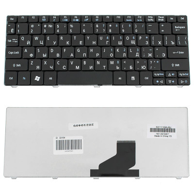 Клавіатура для ноутбука ACER (One: 521, 522, 532, 533, D255, D257, D260, D270, Happy, EM: 350, 355), rus, black