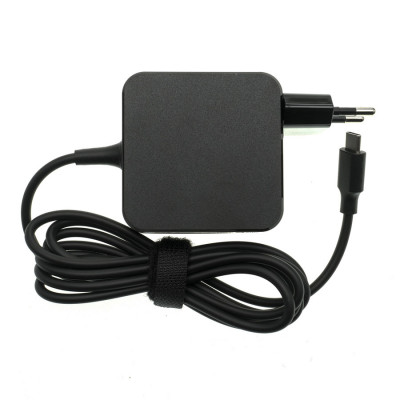 Адаптер для ноутбука ASUS USB-C 45W, Type-C, 20V 2.25A, квадратный, адаптер+переходник, Black