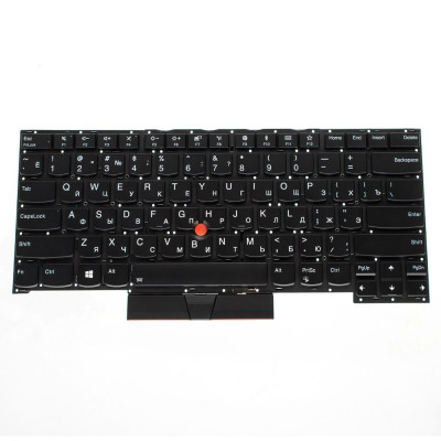 Клавіатура для ноутбука LENOVO (ThinkPad: T490s, T495s) rus, black, без фрейма, підсвічування клавіш(оригінал)