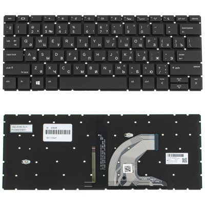Клавіатура для ноутбука HP (ProBook: 430 G6, 430 G7) rus, black, без кадру, підсвічування клавіш