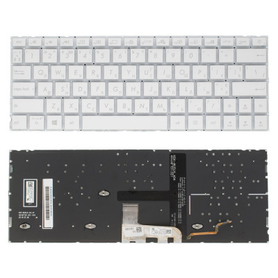 Клавіатура для ноутбука ASUS (UX334 series) rus, white, без фрейма, підсвічування клавіш