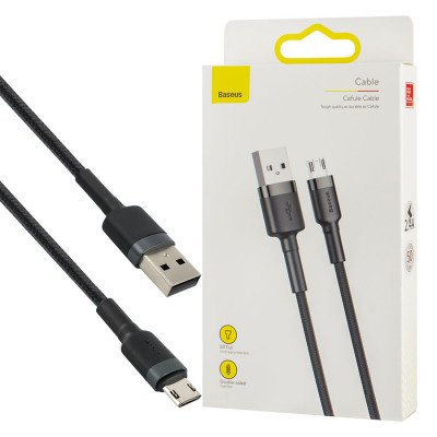 Кабель Baseus Cafule Cable USB Micro 2.4A 0.5m Gray+Black (CAMKLF-AG1)
