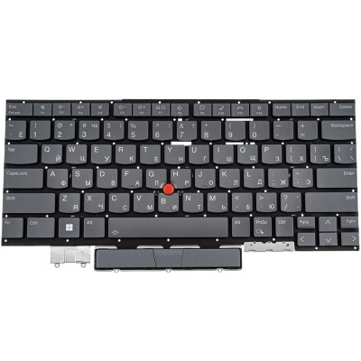 Клавіатура для ноутбука LENOVO (ThinkPad: X1 Yoga 7th Gen) rus, storm grey, підсвічування клавіш, без фрейму