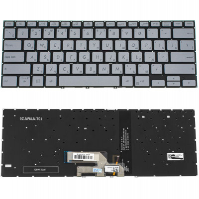 Клавиатура для ноутбука ASUS UX462 series, rus, silver, без фрейма, с подвеской клавиш – только в allbattery.ua!